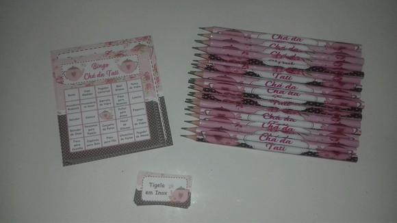 Cartela de Bingo + Lápis Personalizado