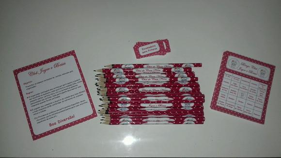 Cartela de Bingo + Lápis Personalizado