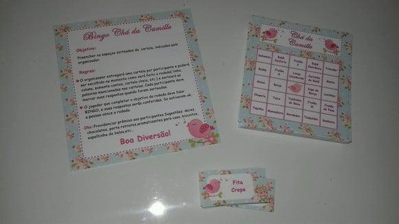 Cartela de Bingo + Lápis Personalizado Passaros