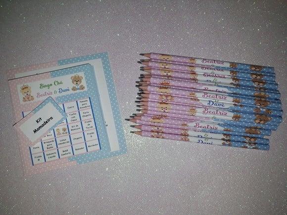 Cartela de Bingo + Lápis Personalizados