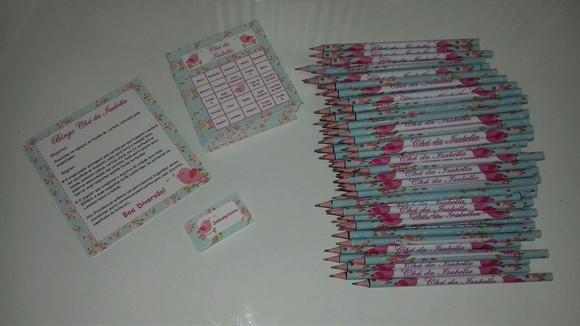 Cartela de Bingo + Lápis Personalizado Passaros