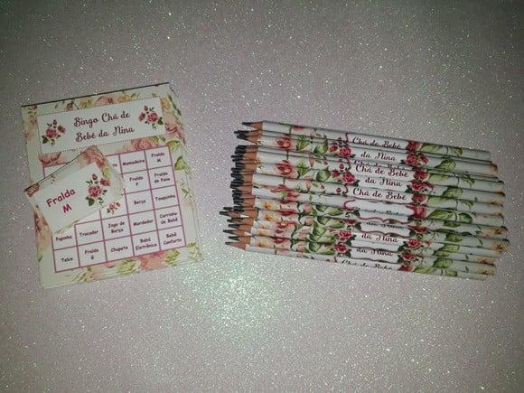 Cartela de Bingo + Lápis Personalizados