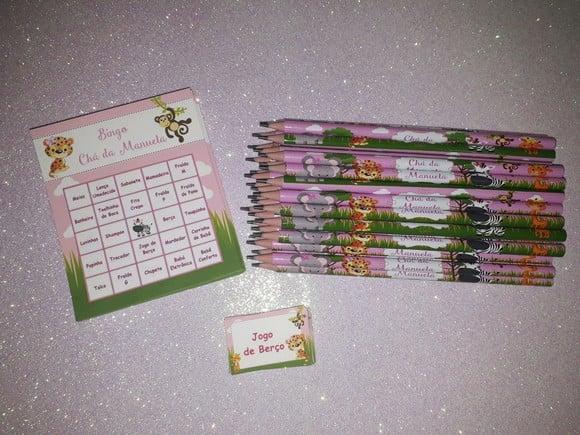 Cartela de Bingo + Lápis Safari Menina