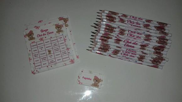 Cartela de Bingo + Lápis Personalizados