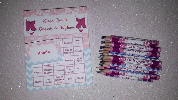 Cartela de Bingo + Mini Lápis Lingerie