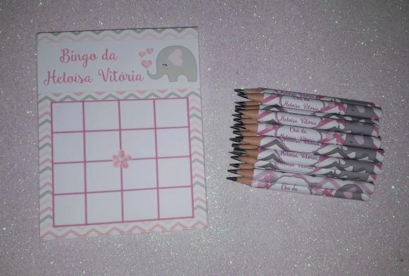 Cartela de Bingo + Mini Lápis Elefantinho