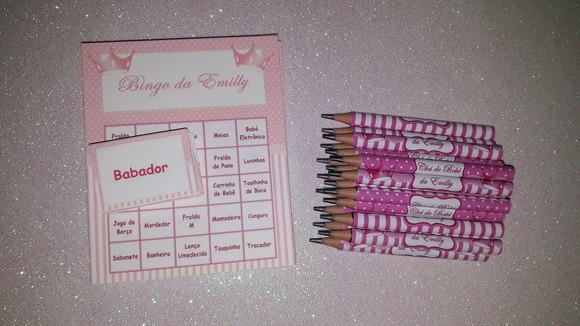 Cartela de Bingo + Mini Lápis Princesa