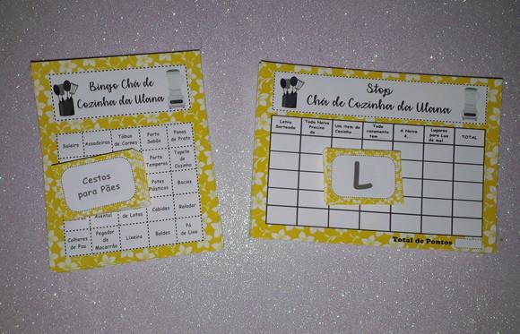 Cartela de Bingo + Stop Chá de Cozinha