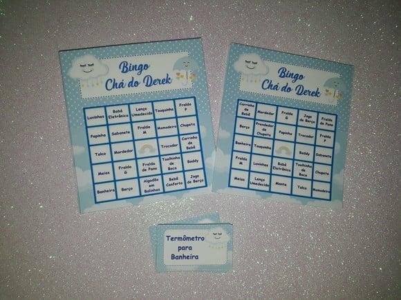Cartela de Bingo para Chá de Bebê