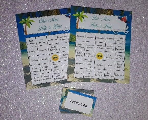 Cartela de Bingo para Chá Bar Mar