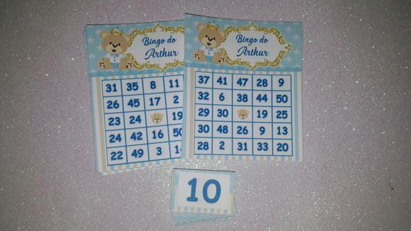 Cartela de Bingo para Chá de Bebê Urso