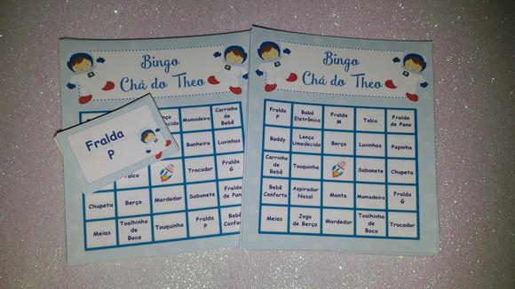 Cartela de Bingo para Chá de Bebê Astronauta
