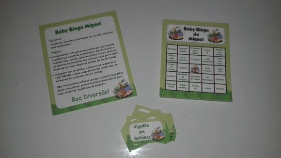Cartela de Bingo para Chá de Bebê Safari