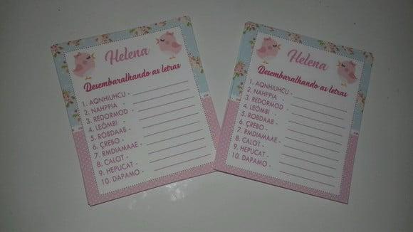 Desembaralhando as Letras Chá de Bebê