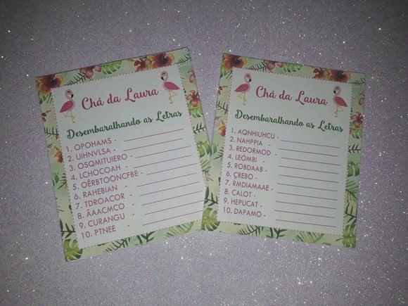 Desembaralhando as Letras Chá de Bebê
