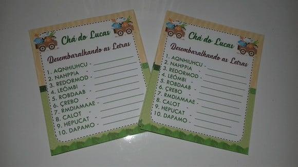 Desembaralhando as Letras Chá de Bebê