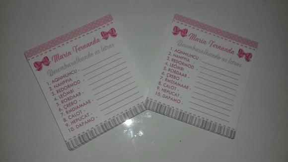Desembaralhando as Letras Chá de Bebê