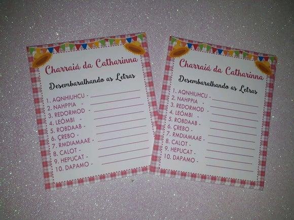 Desembaralhando as Letras Chá de Bebê Junino