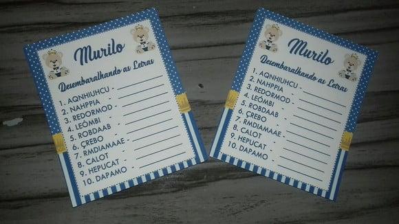 Desembaralhando as Letras Chá de Bebê