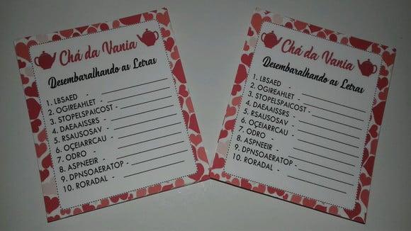 Desembaralharando as Letras Chá de Cozin