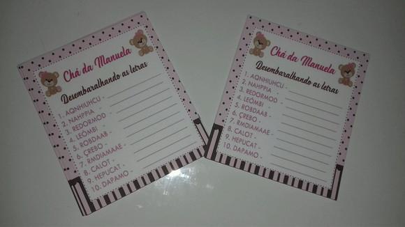 Desembaralhando as Letras Chá de Bebê