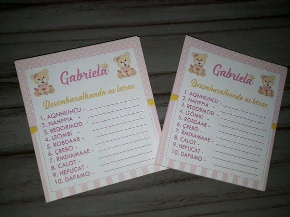 Desembaralhando as Letras Chá de Bebê Ursinha
