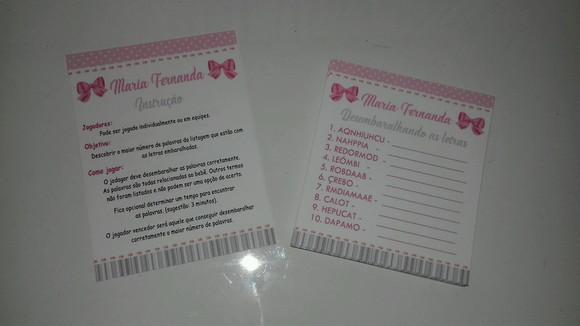 Desembaralhando as Letras Chá de Bebê