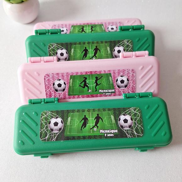 Estojo, Lapis, Apontador, Borracha, Régua Futebol