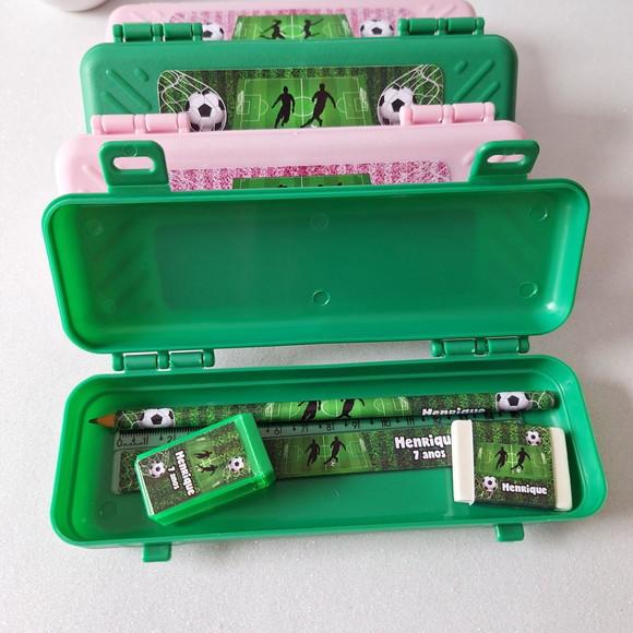 Estojo, Lapis, Apontador, Borracha, Régua Futebol