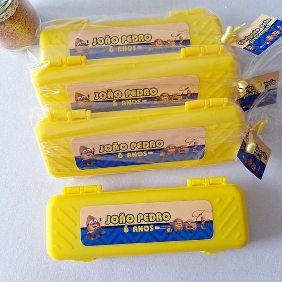 Estojo, Lapis, Apontador, Borracha, Régua Minions