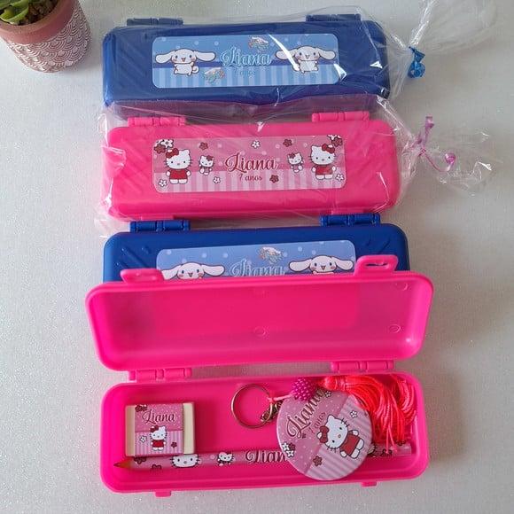 Estojo, Lapis, Borracha e Chaveiro Hello Kitty