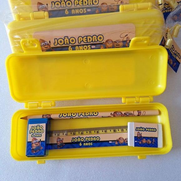 Estojo, Lapis, Apontador, Borracha, Régua Minions