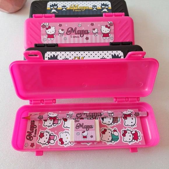 Estojo, Lapis, Borracha, Cartela de Adesivo Hello Kitty