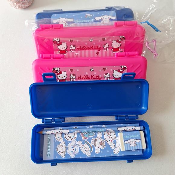 Estojo, Lapis, Borracha, Cartela de Adesivo Hello Kitty