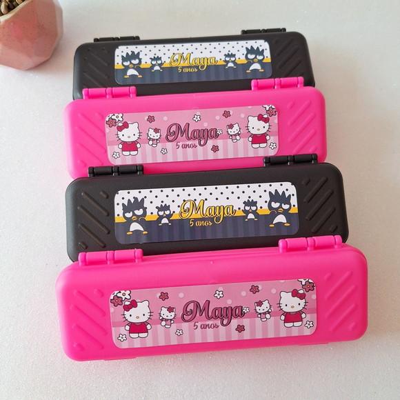 Estojo, Lapis, Borracha, Cartela de Adesivo Hello Kitty
