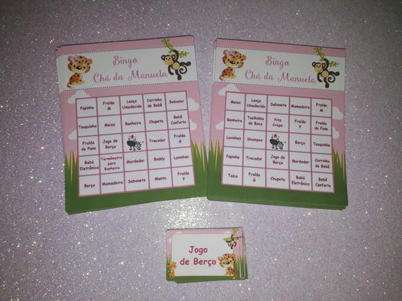 Kit 2 Brincadeiras Chá de Bebê + Lápis Safari Menina