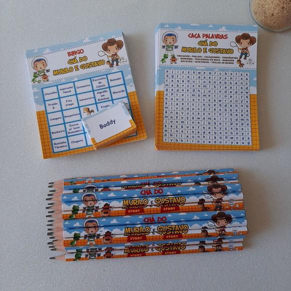 Kit 2 Brincadeiras Chá de Bebê + Lápis Toy Story