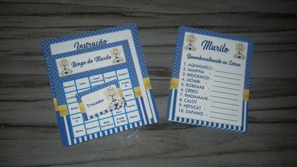 Kit 2 Brincadeiras Chá de Bebê + Lápis Ursinho