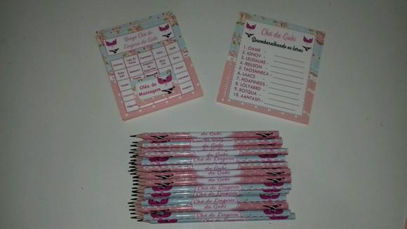 Kit 2 Brincadeiras Chá de Lingerie + Lápis
