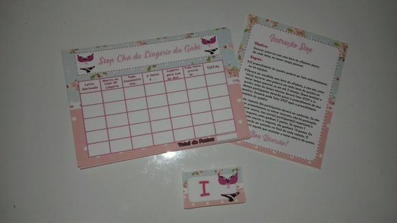 Kit 2 Brincadeiras Chá de Lingerie + Lápis