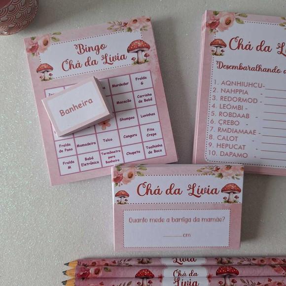 Kit 3 Brincadeiras Chá Bebê + Lápis Borboletas