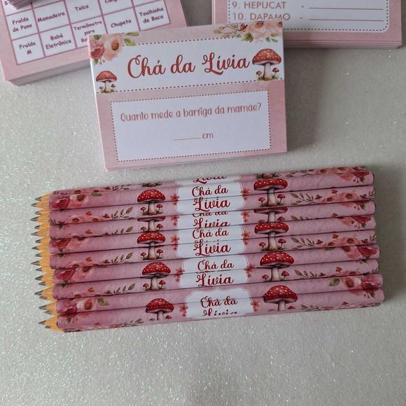 Kit 3 Brincadeiras Chá Bebê + Lápis Borboletas