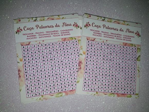Kit 3 Brincadeiras Chá de Bebê + Lápis Floral
