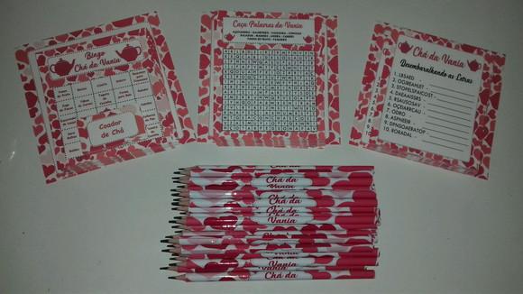 Kit 3 Brincadeiras Chá de Cozinha + Lápis