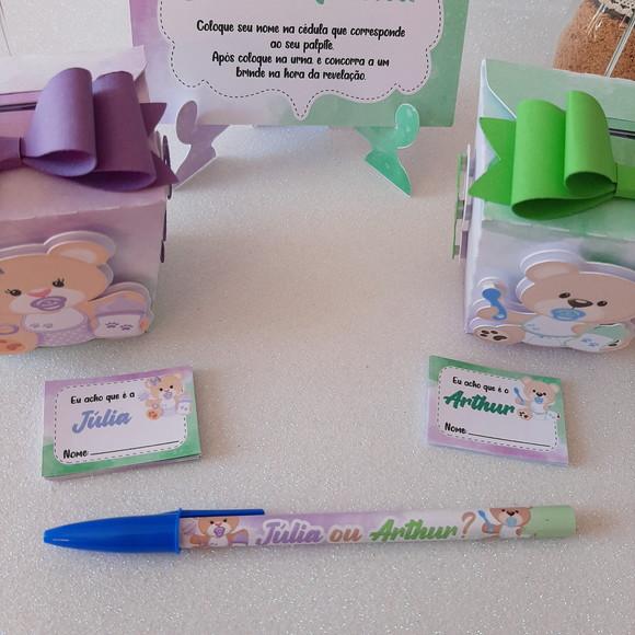 Kit Urna Chá Revelação Ursinhos