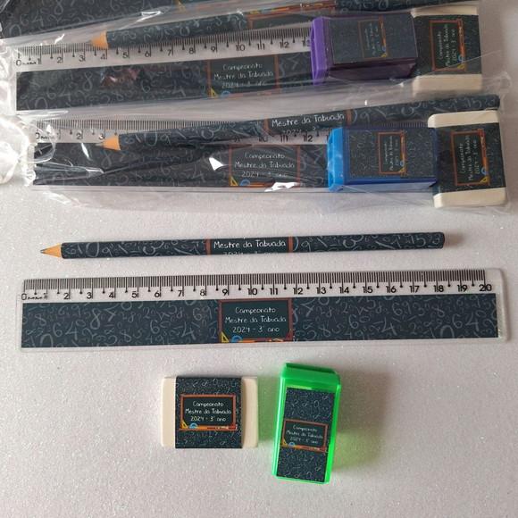 Lapis + Apontador + Borracha + Régua Matemática