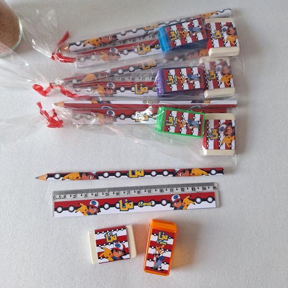 Lapis + Apontador + Borracha + Régua Pokemon