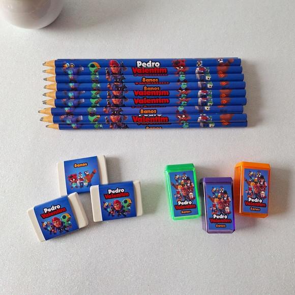 Lapis + Apontador + Borracha Brawl Star