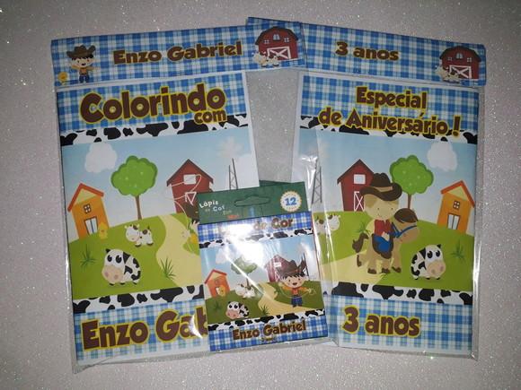 Livrinho de Colorir + Lápis de Cor Fazendinha