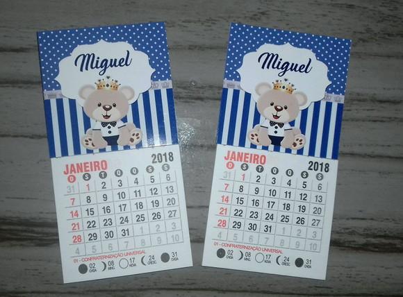Mini Calendário Ursinho
